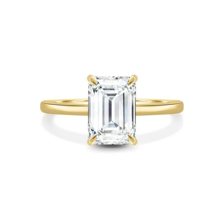 Emerald Cut Diamond With Hidden Halo