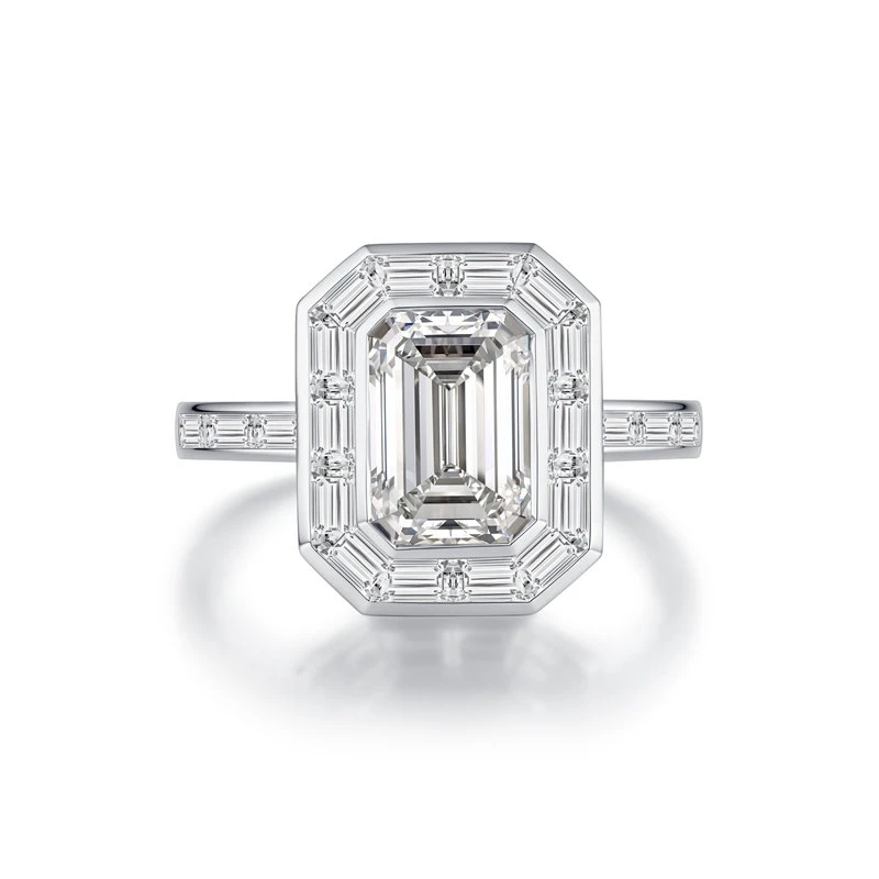 Octagon Halo Engagement Ring