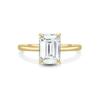 Emerald Cut Diamond with Hidden Halo