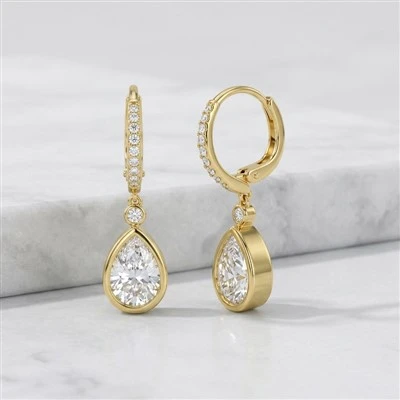 Long Drop Diamond Earrings